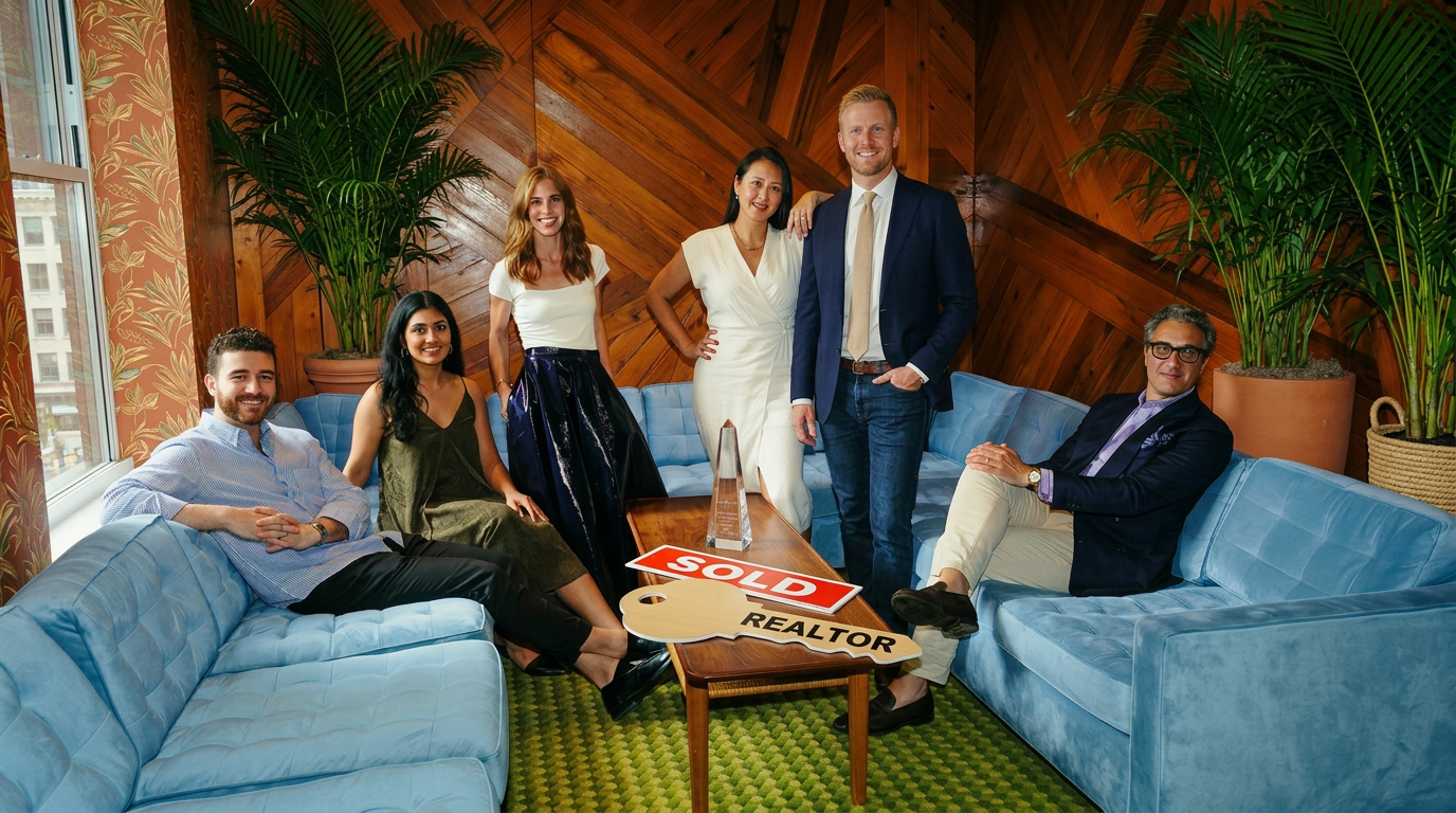 Real estate agent team in a richly designed lounge